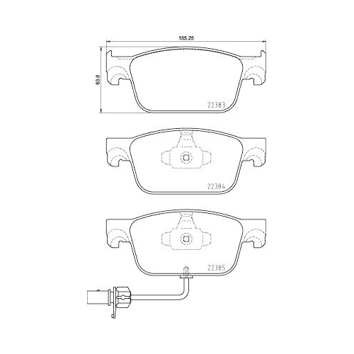 Placute frana Audi A4 Allroad B9 (8wh 8wj) 01.16-, A4 B9 (8w2 8wc) 05.15-, A4 B9 Avant (8w5 8wd) 08.15-, A5 (F53 F5p) 06.16-, A5 Convertible (F57 F5e) 11.16-, A5 Sportback (F5a F5f) 09.16-, Fata, BREMBO
