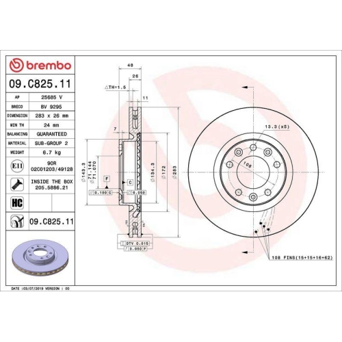 Set disc frana Citroen Berlingo (Er Ec) 06.18-, Berlingo Box (B9) 04.08-, Berlingo Box (K9) 06.18-, C4 Grand Picasso 2 (Da De) 09.13-, C4 Picasso I (Mpv) (Ud) 10.06-12.15, C4 Picasso 2 Van (Dd) 01.13-, C4 Picasso 2 01.13-, C4 Spacetourer (3d) 04.18-, C4 S
