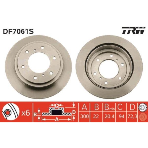 Set disc frana Mitsubishi Pajero Classic (V2 W V6 W V7 W) 07.01-, Pajero 2 (V3 W) 04.00-09.07, Pajero 3 (V7 W V6 W) 01.99-09.07, Pajero 3 Canvas Top (V6 W V7 W) 02.00-12.06, Pajero 4 (V8 W V9 W) 10.06-, Pajero 4 Van (V9 V8 V8 V) 11.06-, Spate, 300X22mm, v