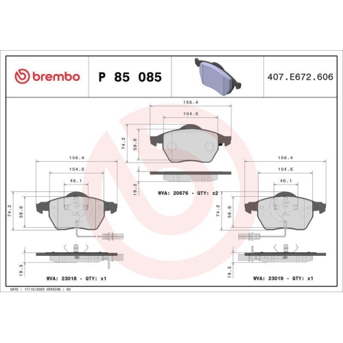 Placute frana Audi A4 B5 Avant (8d5), A4 B6 (8e2), A4 B6 Avant (8e5), A4 B6 Convertible (8h7), A4 B7 (8ec), A4 B7 Avant (8ed), A4 B7 Convertible (8he), A6 C5 (4b2), A6 C5 Avant (4b5), A6 C6 (4f2), A6 C6 Avant (4f5); Seat Exeo (3r2), Exeo St (3r5); Skoda S