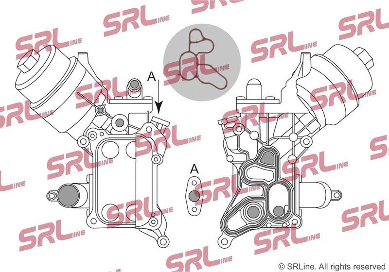 Radiator racire ulei motor, termoflot Alfa Romeo Mito; Chevrolet Aveo; Fiat Doblo Idea Linea Punto Evo/Punto Punto Grande Strada; Lancia Musa Y; Opel Astra H Astra J Corsa D Meriva, motor: 1.3 JTDm, 71x115x33, SRLine, Aluminiu, 55183548; 55210824