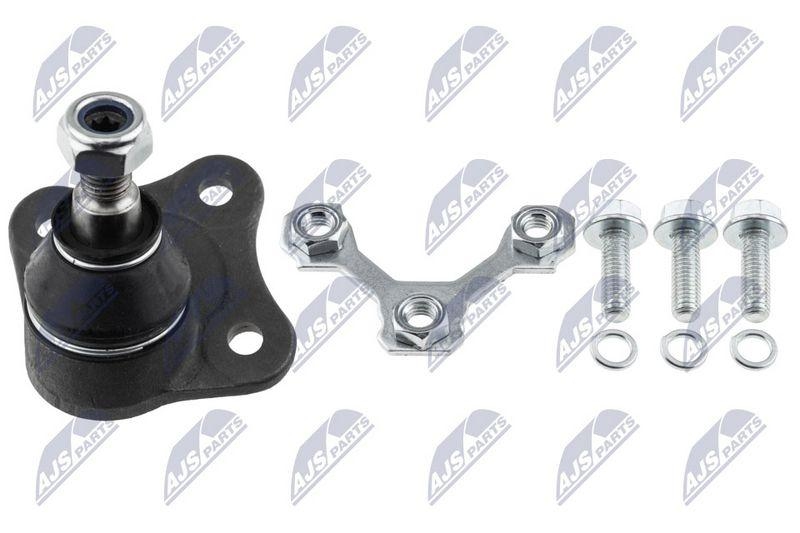 Pivot brat suspensie VW Golf IV 1997-2004, Bora 1998-2005, Jetta II 2005-, New Beetle 1998-, Audi A3 1996-; partea dreapta, punte fata, inferior, set montaj; 1J0407366H; NTY, aftermarket