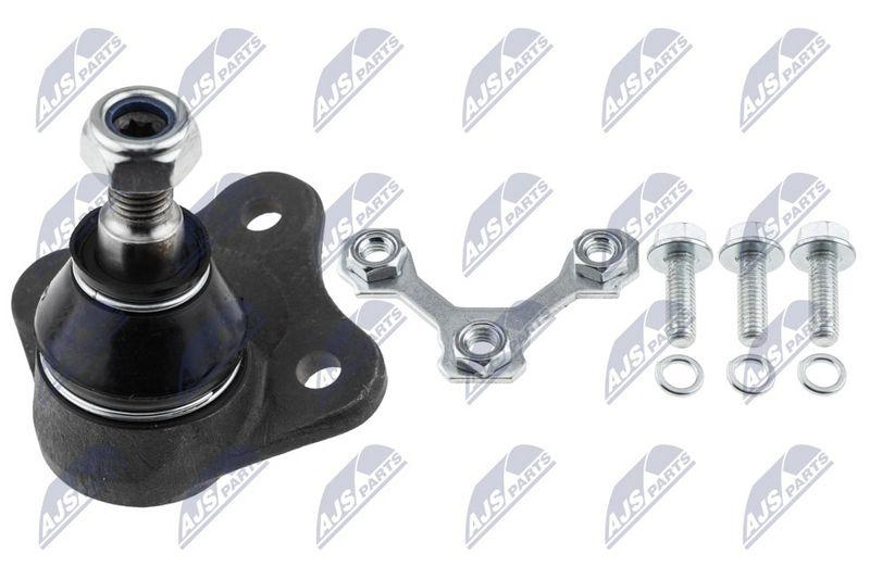 Pivot brat suspensie VW Golf IV 1997-2004, Bora 1998-2005, Jetta II 2005-, New Beetle 1998-, Audi A3 1996-; partea stanga, punte fata, inferior, set motaj; 1J0407365H; NTY, aftermarket