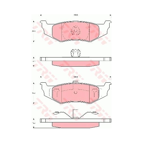 Set placute frana Trw GDB4119, parte montare : Punte spate