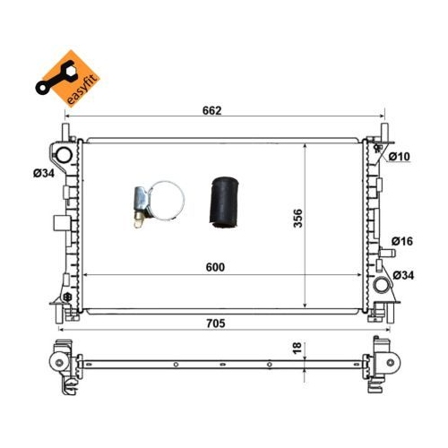 Radiator racire motor Nrf 509615