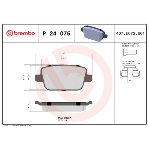Placute frana Ford Focus 2 (Da, Galaxy 2 (Wa6), Galaxy Mk 2 Van (Wa6), Kuga I, Mondeo 4 (Ba7), Mondeo 4 Saloon (Ba7), Mondeo 4 Turnier (Ba7), Mondeo 4 Van, S-Max (Wa6), punte spate, BREMBO