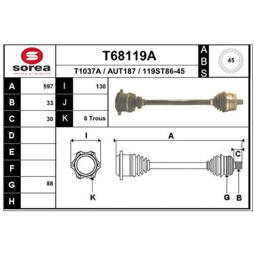 Punte Audi A4 Avant (8d5, B5), 11.1994-09.2001, Skoda Superb (3u4), 12.2001-03.2008, Vw Passat (3b2), 08.1996-12.2005, parte montare stanga, EAI