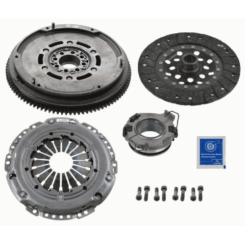 Kit ambreiaj Toyota Avensis (T22), Avensis (T25), Corolla (E12), RAV4 2 (A2), 2.0 D-4D, cu placa presiune; cu volant masa dubla; Cu suruburi volanta; D-4D; cu rulment presiune; cu disc ambreiaj, SACHS