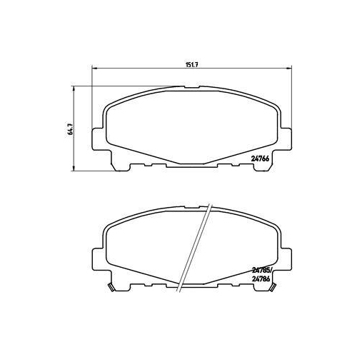 Placute frana Honda Accord Ix Saloon (Cr), Accord 8 (Cu), Accord 8 Estate (Cw), 2.4 (CR2), 2.0 1 (CU1), 2.2 i-DTEC (CU3), 2.4 1 (CU2), 2.0 1 (CW1), 2.2 i-DTEC (CW3), 2.4 1 (CW2), punte fata, cu indicator uzura acustic, BREMBO