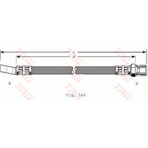 Furtun frana Opel Ascona C, Astra F, Calibra A (85), Combo (71), Kadett E, Vectra A; Saab 9-3 (Ys3d), 9-3 Cabriolet (Ys3d), 900 Ii Trw PHD348, parte montare : punte fata, dreapta, stanga