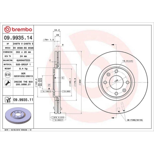 Set disc frana Citroen C4 Coupe (La) 11.04-12.13, C4 Grand Picasso I (Ua) 10.06-12.13, C4 I (Lc) 11.04-12.14, C4 I Box / Liftback (Lr) 02.05-12.10, C4 3 (Ba Bb Bc) 10.20-, C4 Picasso I (Mpv) (Ud) 10.06-12.15, C4 X (Bd Be Bf) 09.22-; Ds Ds 3 / Ds 3 Crossba