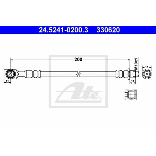 Furtun frana Opel Astra G (F48, F08), Zafira A (F75) Ate 24524102003, parte montare : punte spate