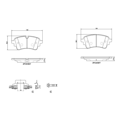 Placute frana Audi A4 B9 (8w2 8wc) 05.15-, A4 B9 Avant (8w5 8wd) 08.15-, A5 (F53 F5p) 06.16-, A5 Convertible (F57 F5e) 11.16-, A5 Sportback (F5a F5f) 09.16-, A6 Allroad C8 (4ah) 11.18-, A6 C8 (4a2) 02.18-, A6 Estate (4a5 C8) 05.18-, A7 Sportback (4ka) 10.