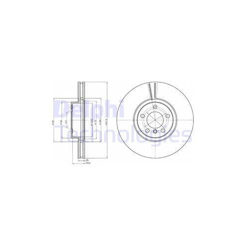 Disc frana DELPHI BG9063C, Fata