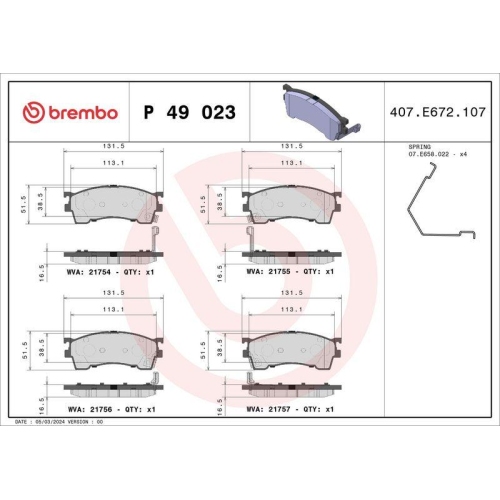 Placute frana Ford Probe 2 (Ecp); Mazda 323 F 6 (Bj), 323 S 6 (Bj), 626 4 (Ge), 626 4 Hatchback (Ge), 626 5 (Gf), 626 5 Estate (Gw), 626 5 Hatchback (Gf), Mx-6 (Gd), Mx-6 (Ge), Premacy (Cp), Xedos 6 (Ca), punte fata, BREMBO