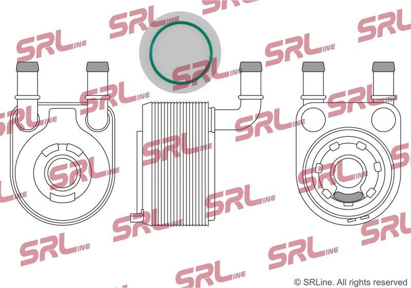 Radiator racire ulei motor, termoflot Renault Megane 08-16, Scenic/Grand Scenic 09-16, motor: 1.4 TCE, garnituri incluse, 90x100x60, SRLine, Aluminiu, 213050003R