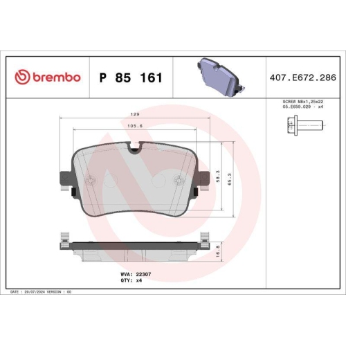 Placute frana Audi A6 Allroad C8 (4ah) 11.18-, A6 C8 (4a2) 02.18-, A6 Estate (4a5 C8) 05.18-, A7 Sportback (4ka) 10.17-, A8 D4 (4h2 4h8 4hc 4hl) 11.09-01.18, A8 D5 (4n2 4n8 4nc 4nl) 06.17-, E-Tron (Gen) 09.18-, E-Tron Sportback (Gea) 09.19-, Q7 (4mb 4mg)