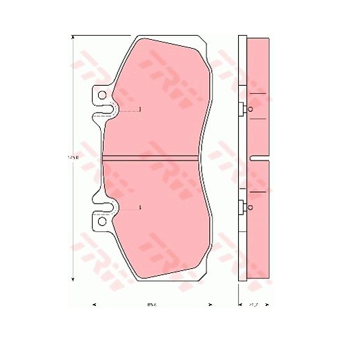 Set placute frana Trw GDB5050, parte montare : Punte fata
