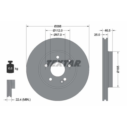TEXTAR Disc frana PRO+