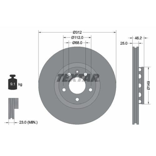 TEXTAR Disc frana PRO+