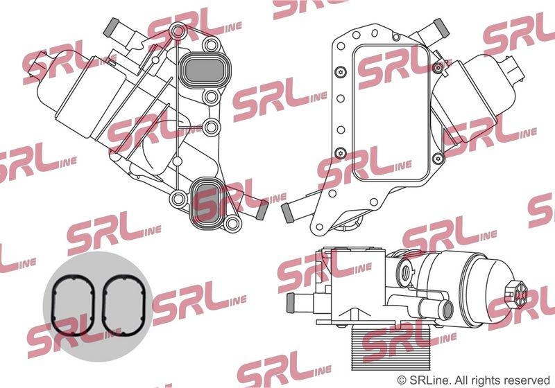 Radiator racire ulei motor, termoflot Mercedes Vito/V-Class; Nissan Qashqai X-Trail; Opel Vivaro; Renault Espace Fluence Kadjar Megane Scenic/Grand Scenic Trafic-, motor: 1.6 cdi, 80x140x45, SRLine, Aluminiu, 152081926R; 152085948R