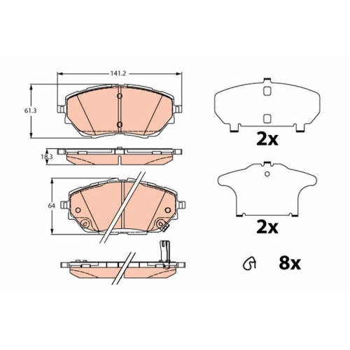 TRW set placute frana,frana disc