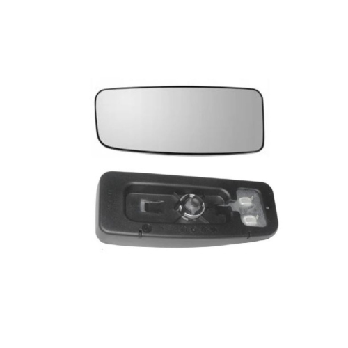 Geam oglinda exterioara cu suport fixare Mercedes Sprinter 209-524, 2009-2018, Sprinter W910, 2018-, Vw Crafter (2e), 2009-04.2017, Stanga, incalzita; panoramica; cromat; inferior; fixare rotunda