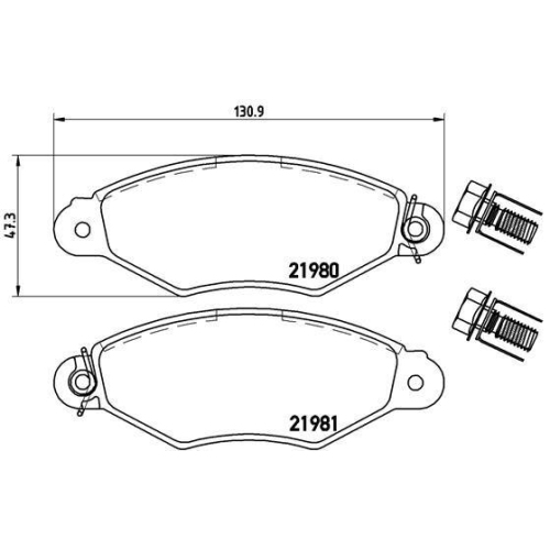 Placute frana Citroen C25 Bus (280), Xsara (N3), Fiat Ducato (280), Ducato (290), Talento (290), Peugeot 206 Liftback (2a/C), J5 (280l), punte fata, BREMBO