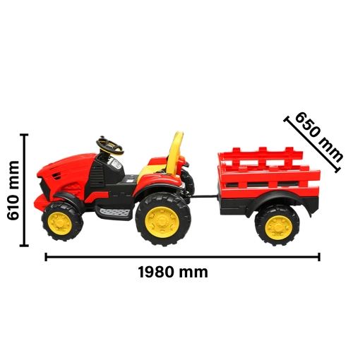 Tractor cu remorca pentru copii jucarie 1980x610x650mm