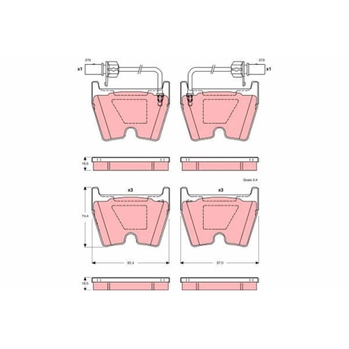TRW set placute frana,frana disc