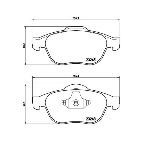 Placute frana Renault Espace 4 (Jk0/1 ), Laguna 2 (Bg0/1 ), Laguna 2 Grandtour (Kg0/1 ), Vel Satis (Bj0 ), punte fata, BREMBO