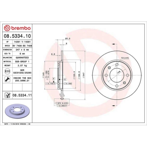 Set disc frana Citroen Saxo (S0 S1) 02.96-04.04, Xsara (N1) 04.97-12.05, Xsara Box / Estate 05.98-08.05, Xsara Box Body/Liftback (N3) 05.98-03.05, Xsara Break (N2) 10.97-03.10, Xsara Coupe (N0) 01.98-04.05, Zx (N2) 03.91-07.99, Zx Break (N2) 10.93-07.99;
