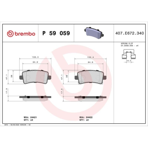 Placute frana Bentley Flying Spur (4w) 03.13-; Cadillac Xts 09.11-; Chevrolet Malibu (V300) 01.12-; Opel Insignia (G09) 07.08-03.17, Insignia A Country Tourer (G09) 07.08-03.17, Insignia Saloon (G09) 07.08-03.17, Insignia Sports Tourer (G09) 07.08-03.17;