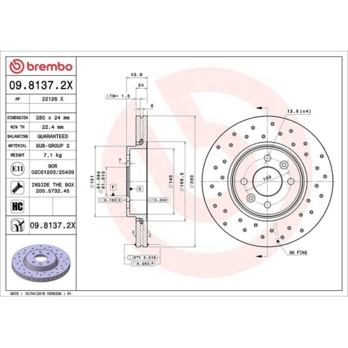 Set disc frana Dacia Dokker Express Box 11.12-, Dokker Mpv (Ke) 11.12-, Lodgy (Js) 03.12-; Renault Captur I (J5 H5) 06.13-, Clio 2 (Bb Cb) 03.98-12.16, Clio 3 (Br0/1 Cr0/1) 01.05-12.14, Laguna I (B56 556) 11.93-08.02, Laguna I Grandtour (K56) 09.95-08.02,