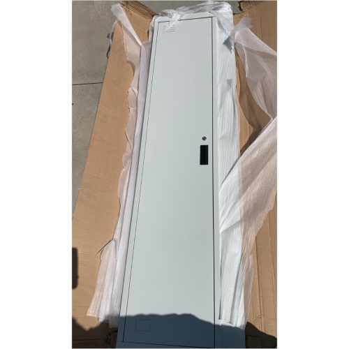 Dulap metalic fiset dublu tip vestiar 1800x450x380mm cu usa securizata, 2 rafturi, bara, oglinda si ventilatie, gri Breckner Germany; INDOIT LA COLTURI JOS