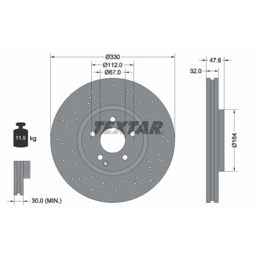 TEXTAR Disc frana PRO+