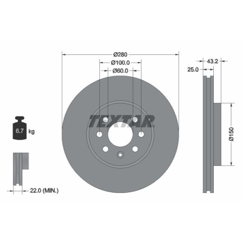 TEXTAR Disc frana PRO