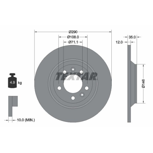 TEXTAR Disc frana PRO