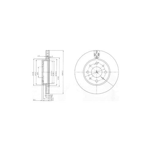 Disc frana Delphi BG3839, parte montare : Punte Fata