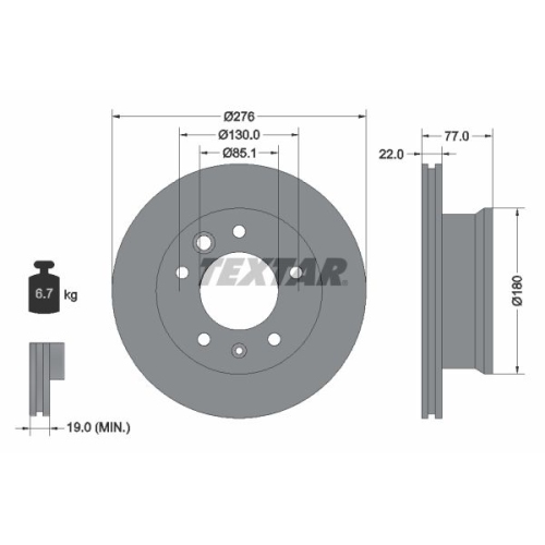 TEXTAR Disc frana PRO
