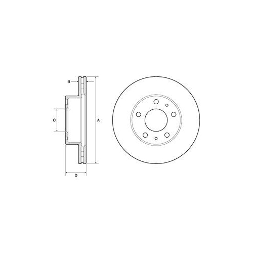 Disc frana Delphi BG3841, parte montare : Punte Fata