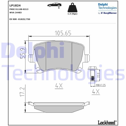 DELPHI set placute frana,frana disc
