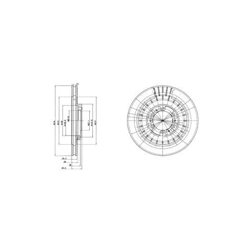 Disc frana Delphi BG3847, parte montare : Punte Fata