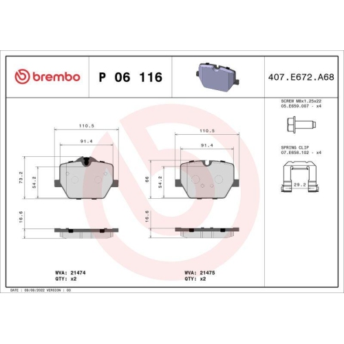 Placute frana BMW 2 Coupe (G42 G87) 08.21-, 3 (G20 G80 G28) 11.18-, 3 Touring (G21 G81) 07.19-, 3 Touring Van (G21) 07.19-, 4 Convertible (G23 G83) 11.20-, 4 Coupe (G22 G82) 07.20-, 4 Gran Coupe (G26) 07.21-, I4 (G26) 11.21-, Z4 Roadster (G29) 11.18-, Spa