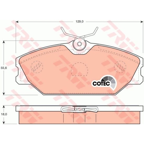 Set placute frana punte fata Renault Clio 2, 1998-2012, Laguna 1, 1993-2001; megane 1, 1995-2002; Megane Scenic, Safrane, Scenic 1999-2003; marca TRW