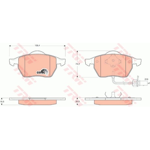 Set placute frana Trw GDB1440, parte montare : Punte fata