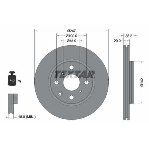 TEXTAR Disc frana PRO