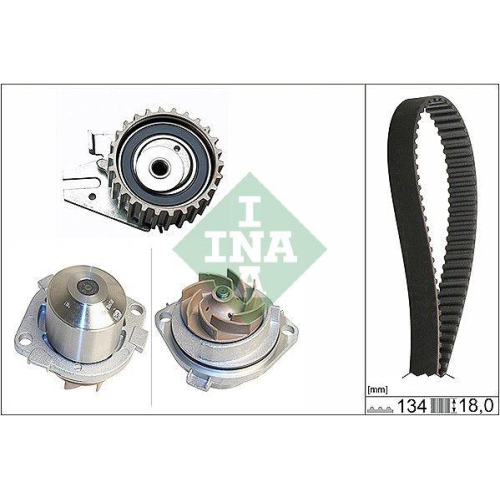 Kit distributie + pompa apa Fiat Brava (182 ), Bravo 1 (182 ), Marea (185 ), Marea Weekend (185 ); Lancia Y (840a), 1.4 (182.BG), 1.4 12 5 (182.BA), 1.4 (182.AA), 1.4 (182.AG), 1.4 80 12V, 1.4 12V (840AB), 1.4 12V (840AC), INA