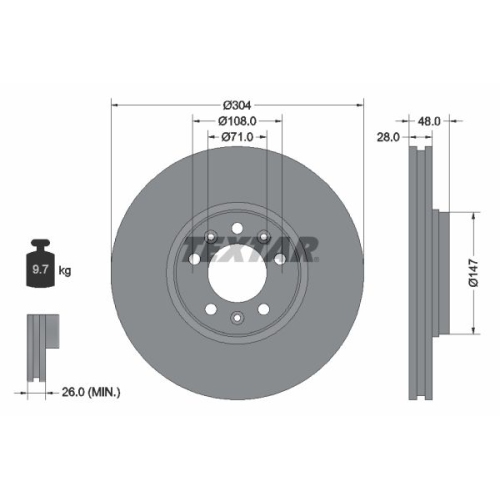 TEXTAR Disc frana PRO