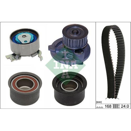 Kit distributie + pompa apa Opel Astra G, Astra H, Speedster, Zafira, 2.0, INA